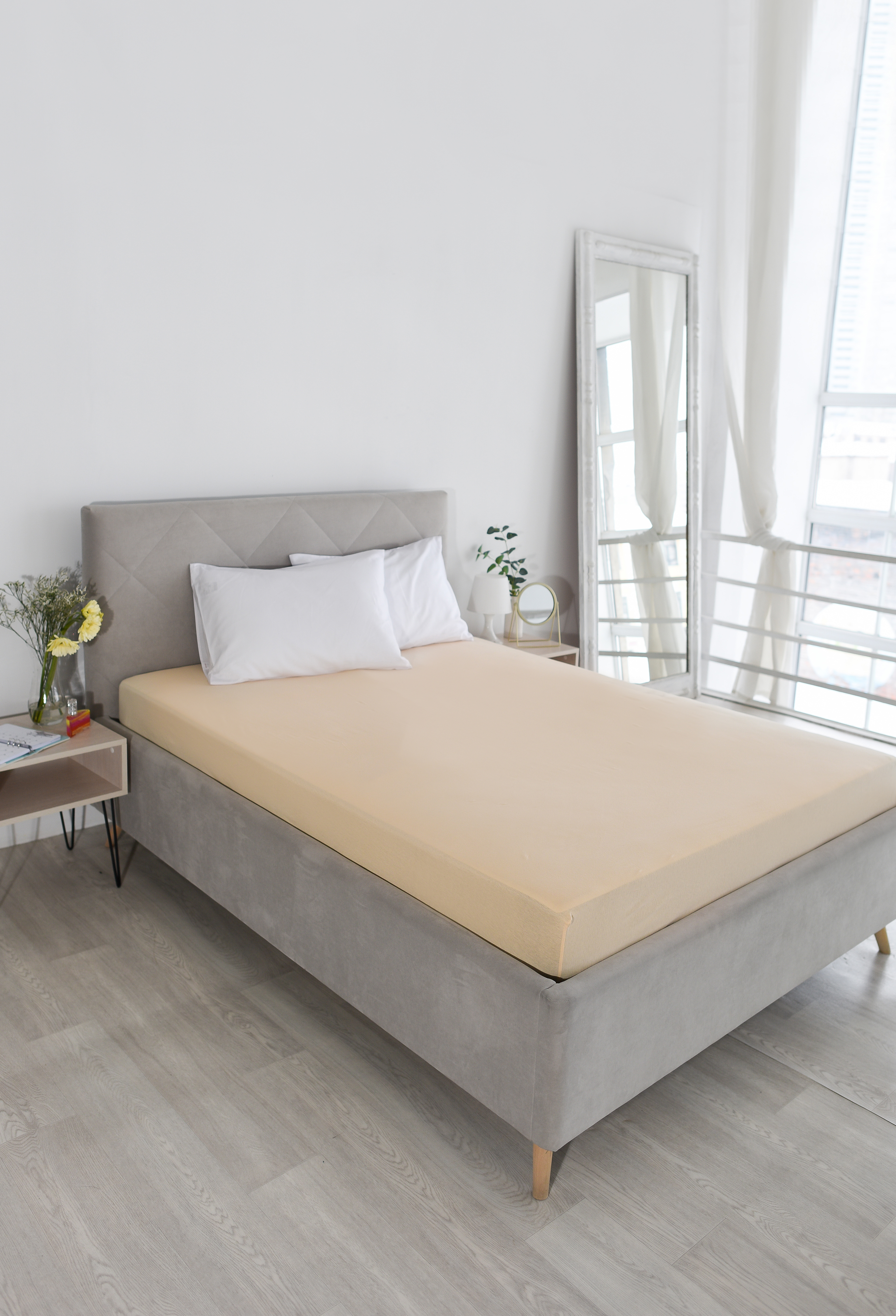 Простыня Селтекс кремовый 90 x 200 см - фото 7