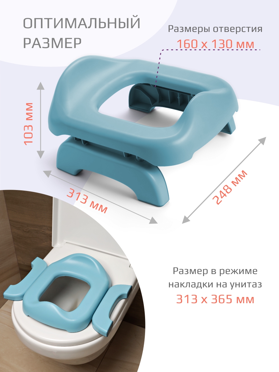 Накладка на унитаз KidWick Square Дорожный голубой - фото 5