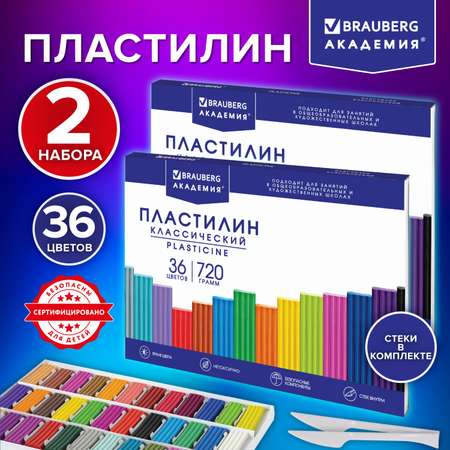 Пластилин Brauberg 36 цв.