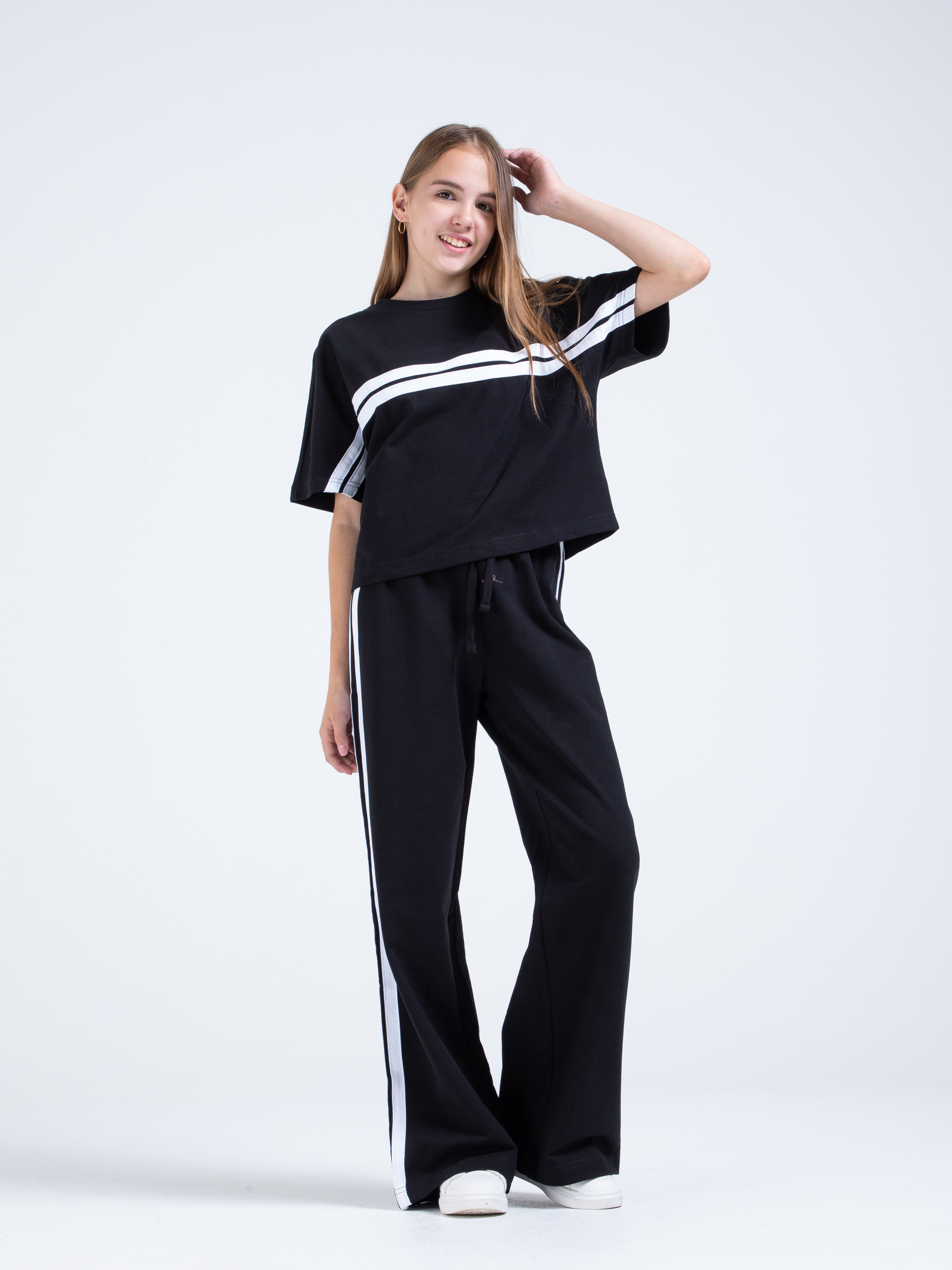 Футболка и брюки STELLA MODA 24401_черный - фото 9