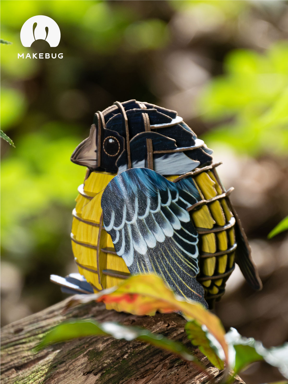 Картонный 3д пазл конструктор Makebug Синица MB-D-0003 - фото 11