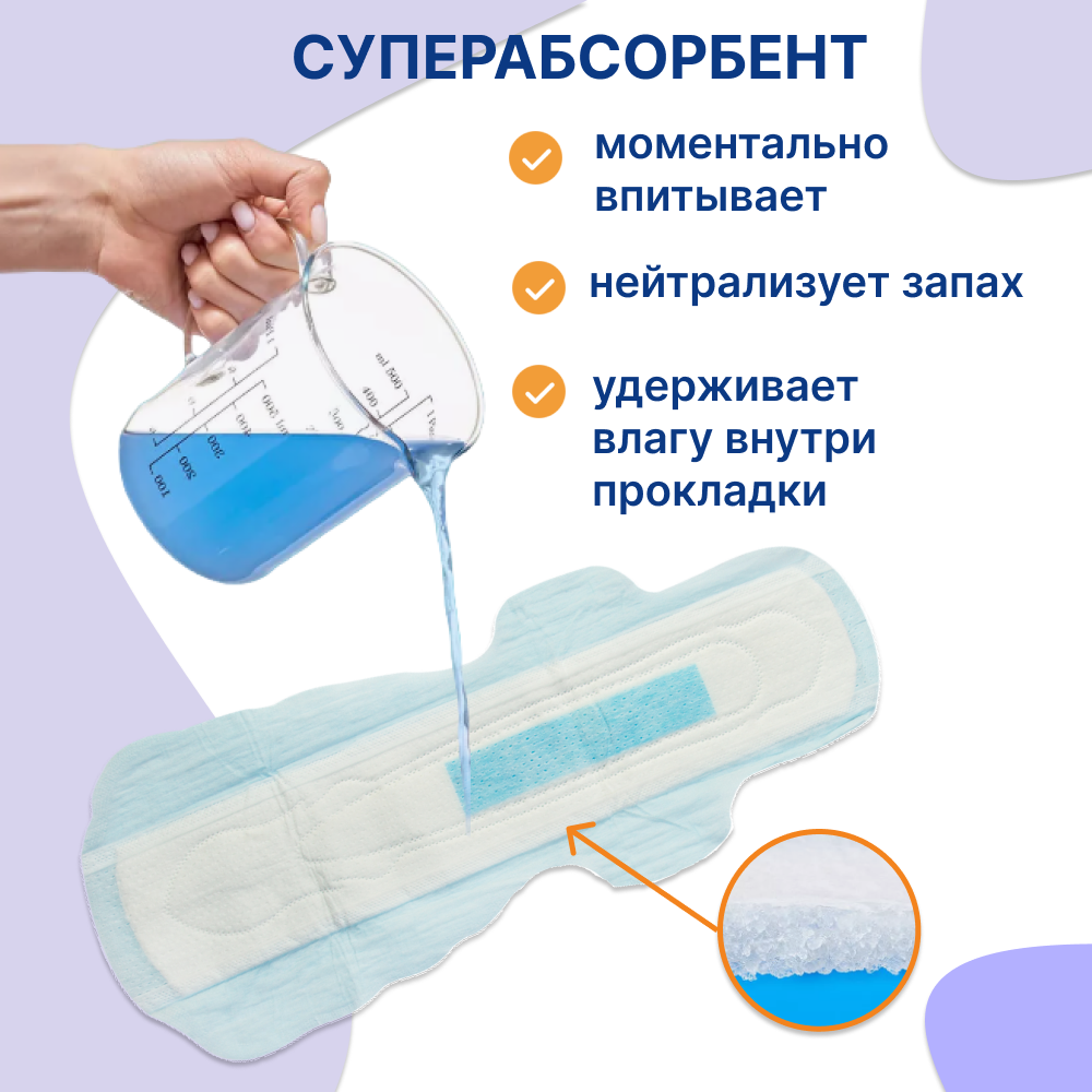 Прокладки с крылышками Uviton послеродовые ночные в индивидуальной упаковке арт.0302 - фото 4
