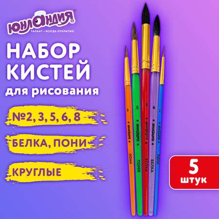 Кисть Юнландия 5 шт. (пони)