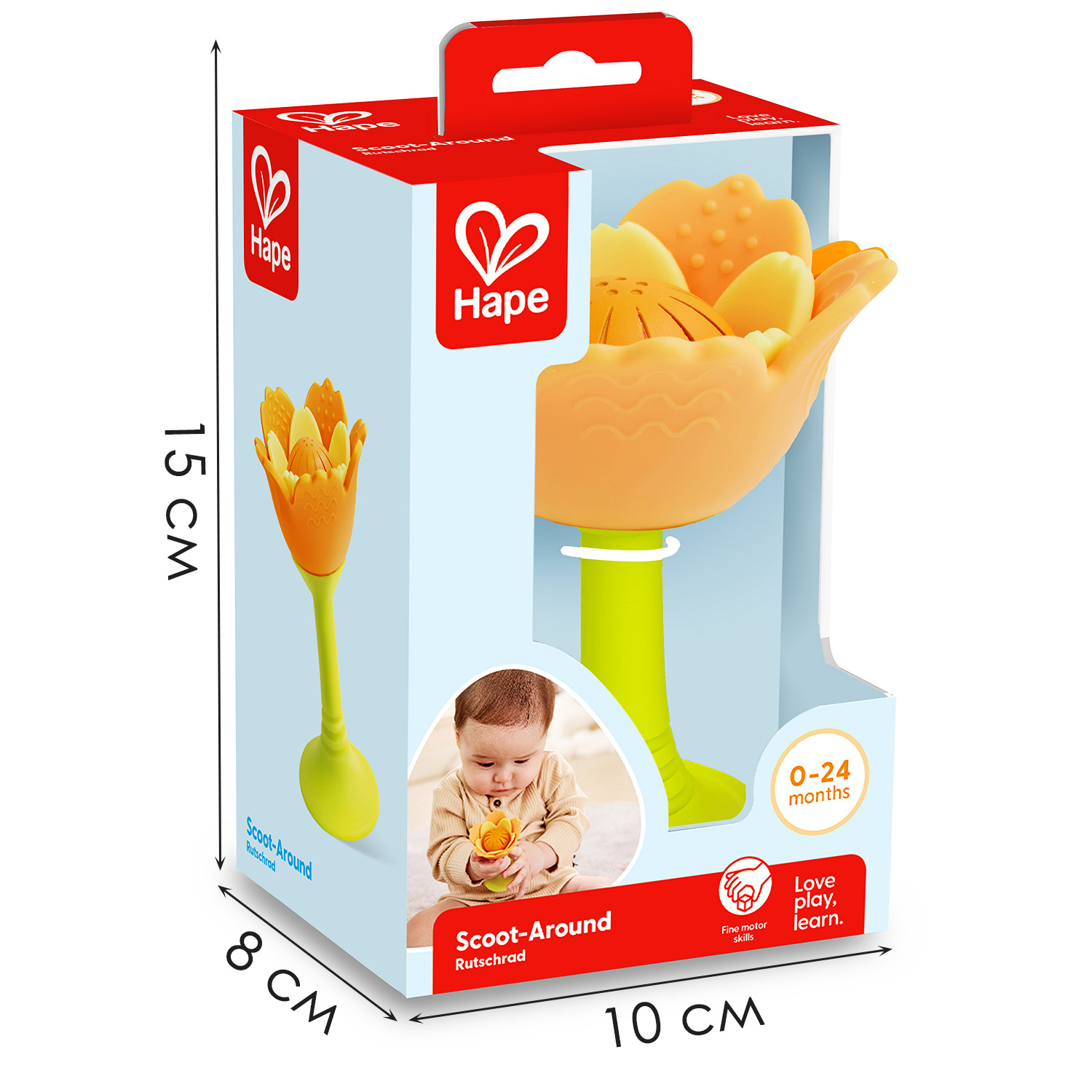 Игрушка Hape погремушка Оранжевый цветок - фото 8