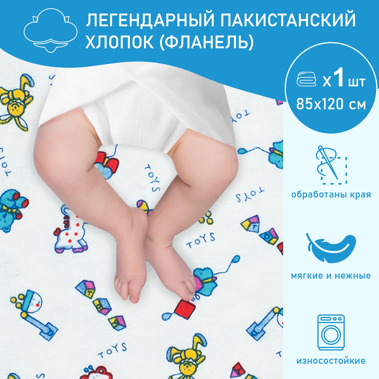 Пелёнка Чудо-Чадо Тренды фланель 85х120 см - фото 1