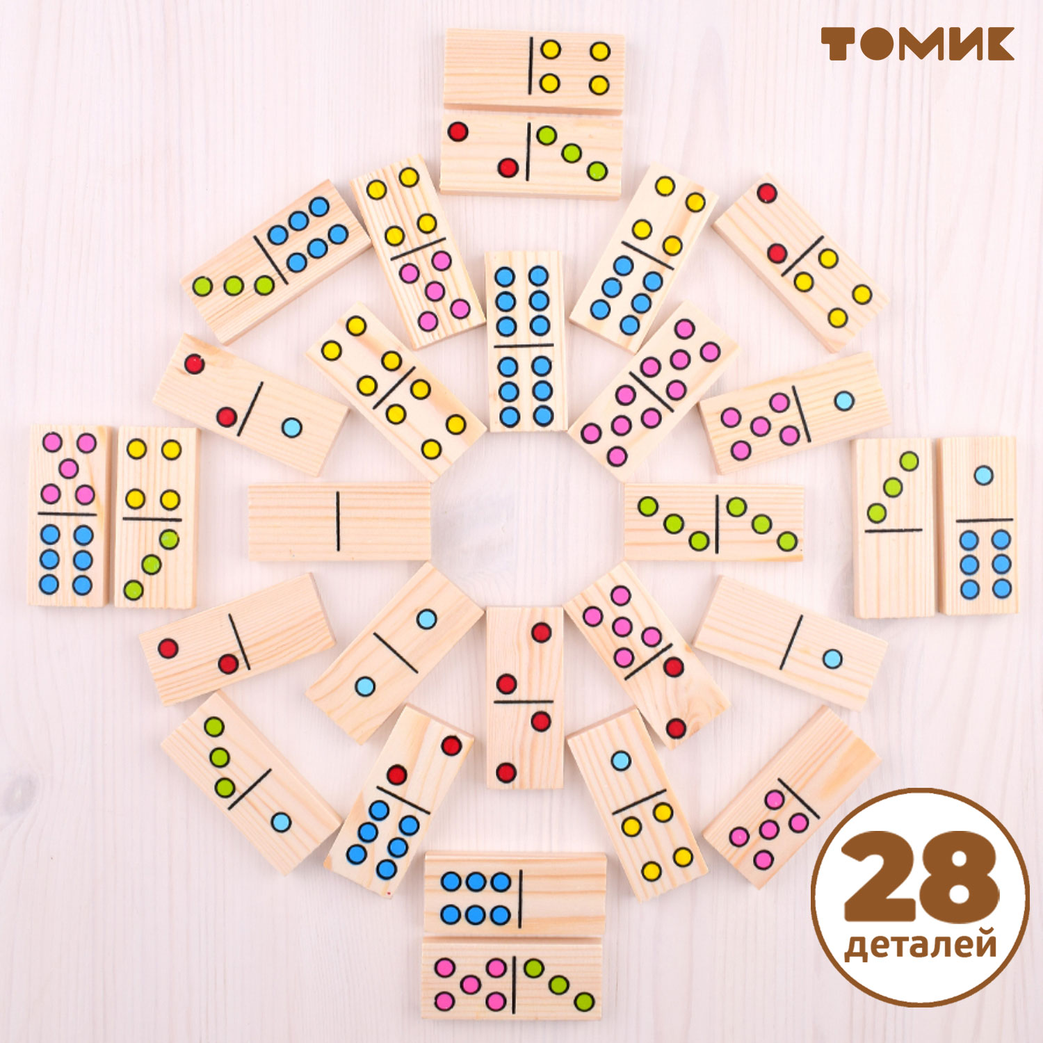 Настольная игра Томик Домино Точки 28 деталей - фото 2