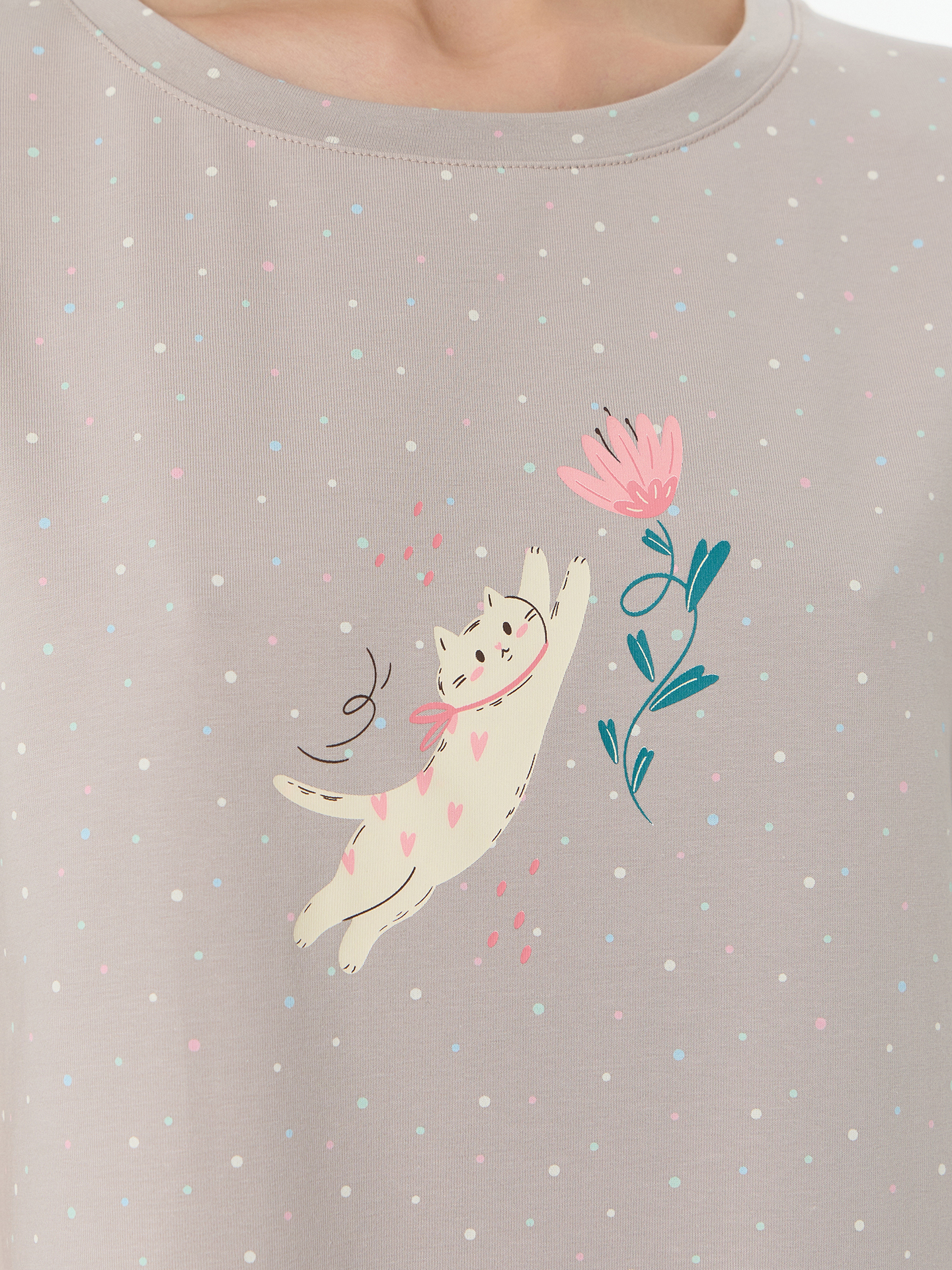 Сорочка ночная Mark Formelle (Марк Формэль) 572346/горошек на пепельном - фото 5