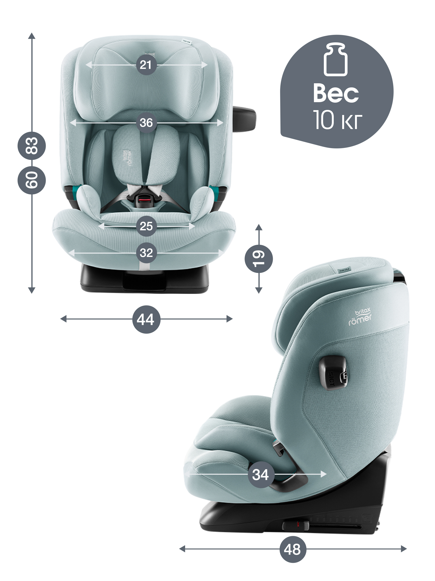 Автокресло Britax Roemer Advansafix Pro Style Isofix 1/2/3 (9-36 кг) бирюзовый - фото 14