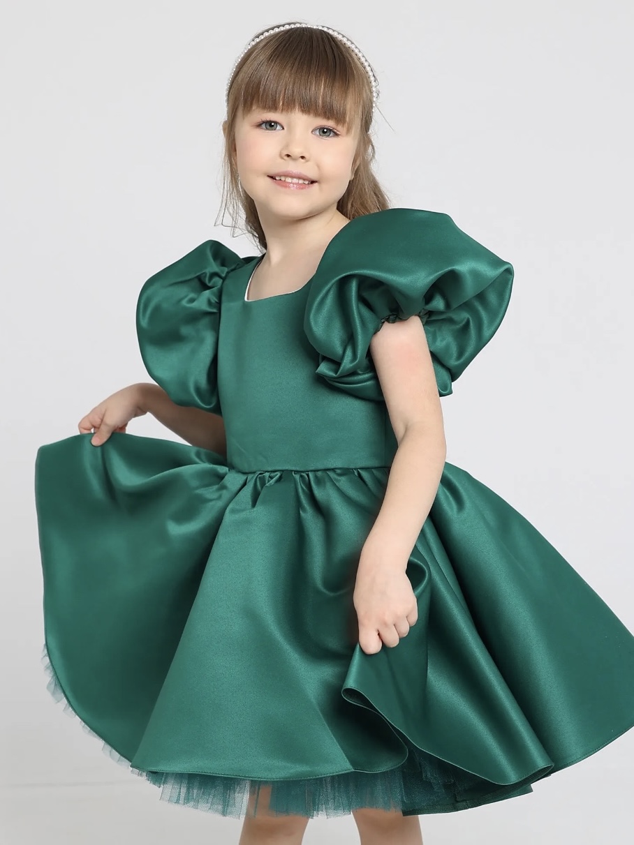 Платье LELUkids LK.CH.11SD/изумр - фото 1