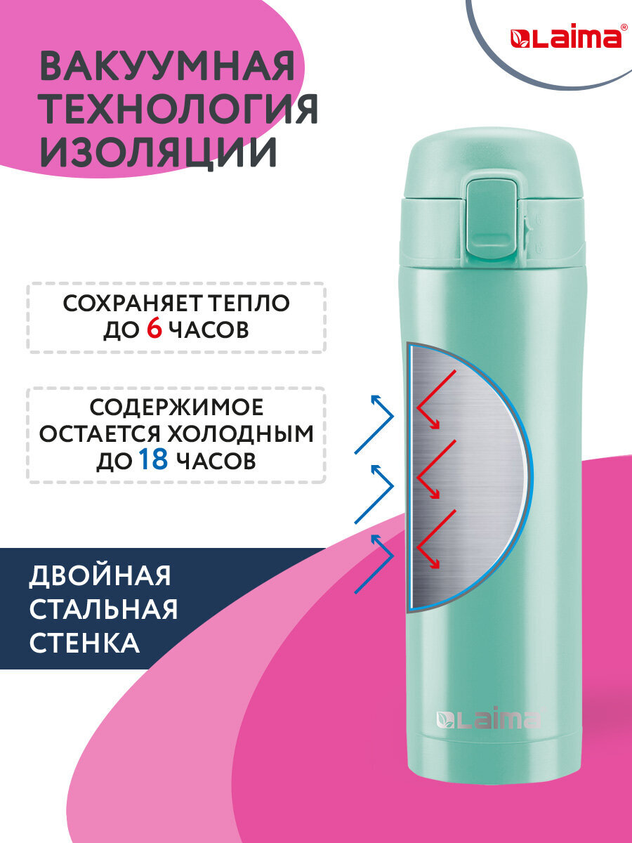 Термокружка Лайма автомобильная 470 мл термостакан для кофе и чая - фото 3