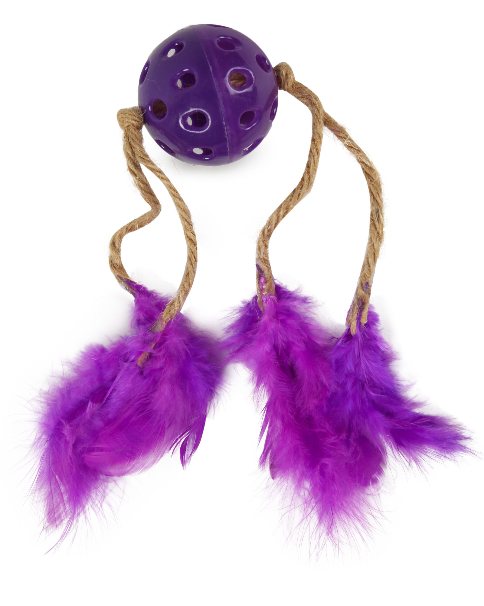 Изображение товара Игрушка для кошек Barbaks Мяч-осьминог с перьями 14*9 см