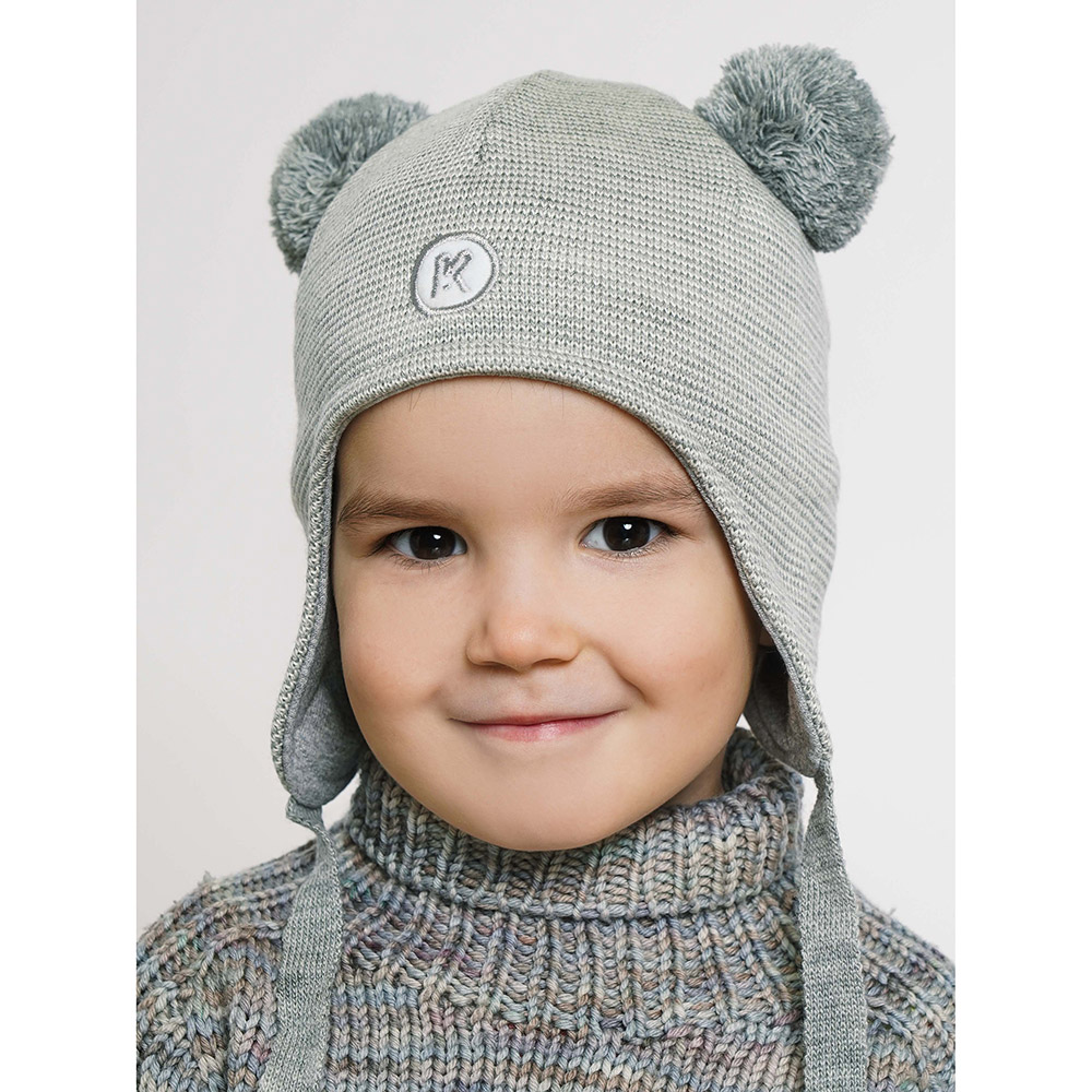Шапка ПриКиндер M3-1957 Цвет: Светло-серый/молочный - фото 1
