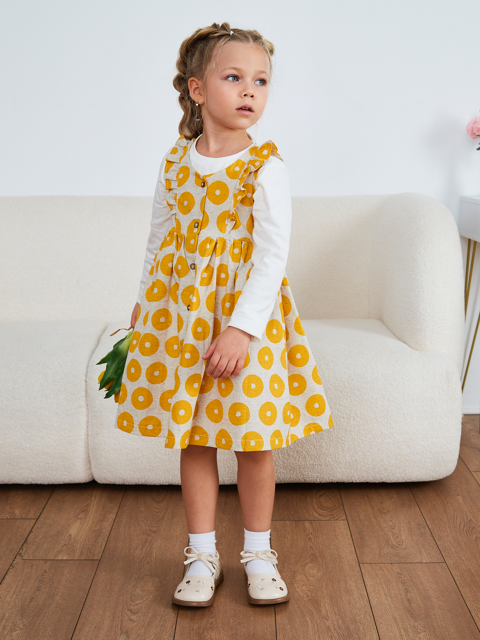 Сарафан MOUN сарафан_рюши_бублик/желт - фото 11