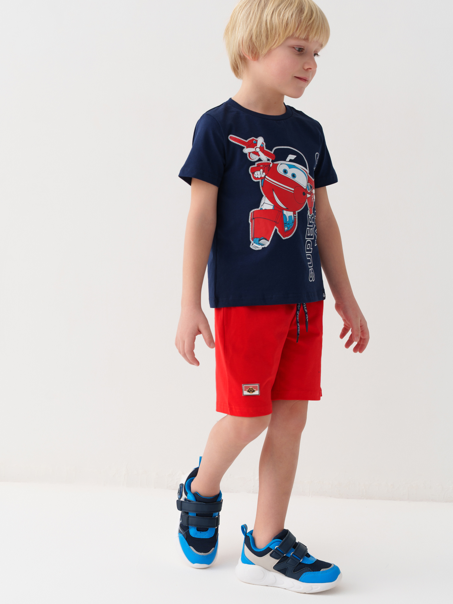 Изображение товара Детский костюм для мальчика футболка и шорты PlayToday 110 яркий легкий комфорт