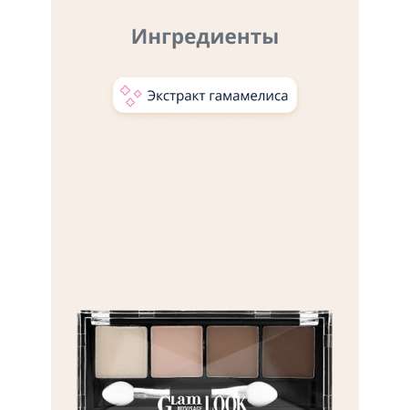 Палетка теней Luxvisage Glam look 4-х цветные тон 1