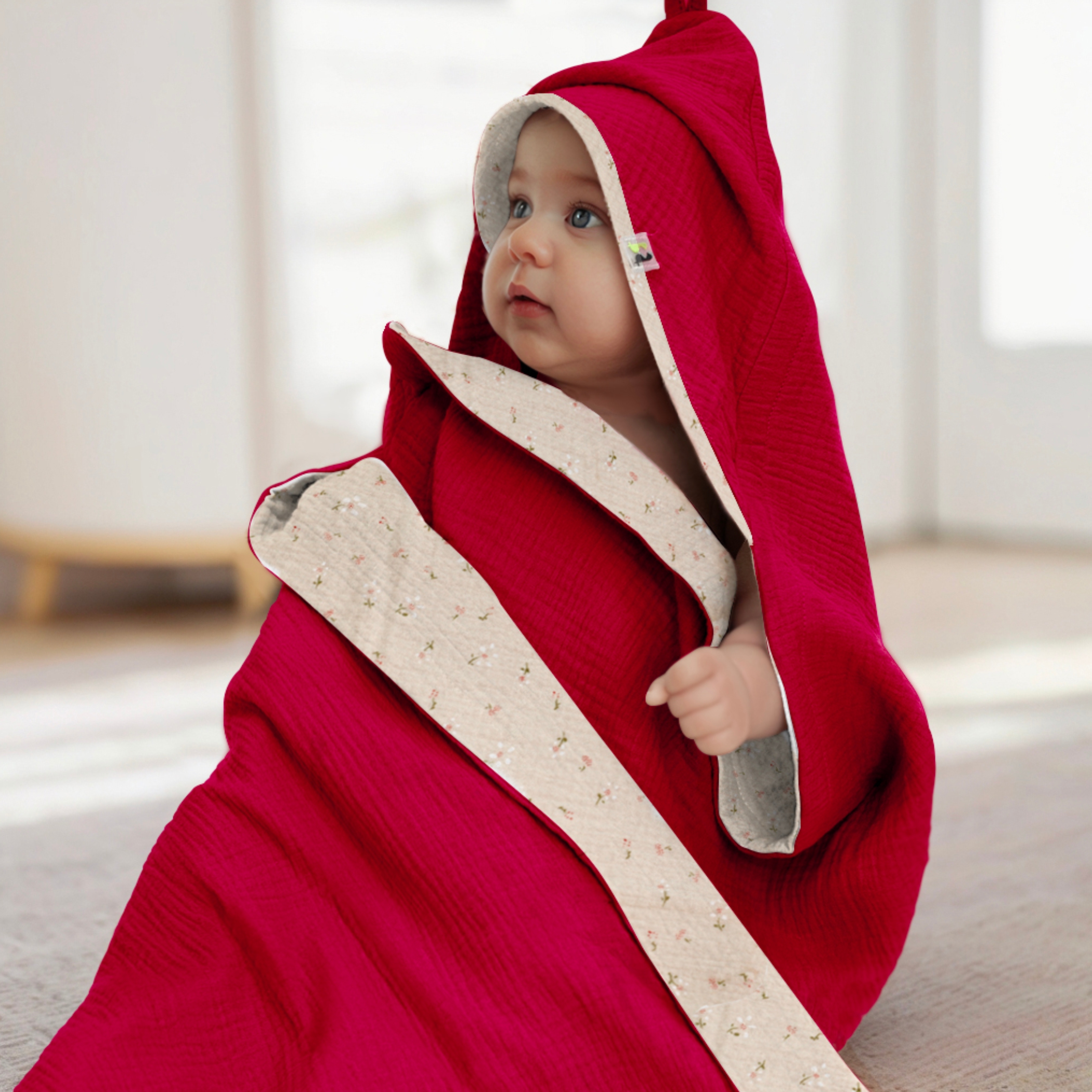 Полотенце уголок Фабрика Бамбук с капюшоном (уголком) 98 x 98 см - фото 1