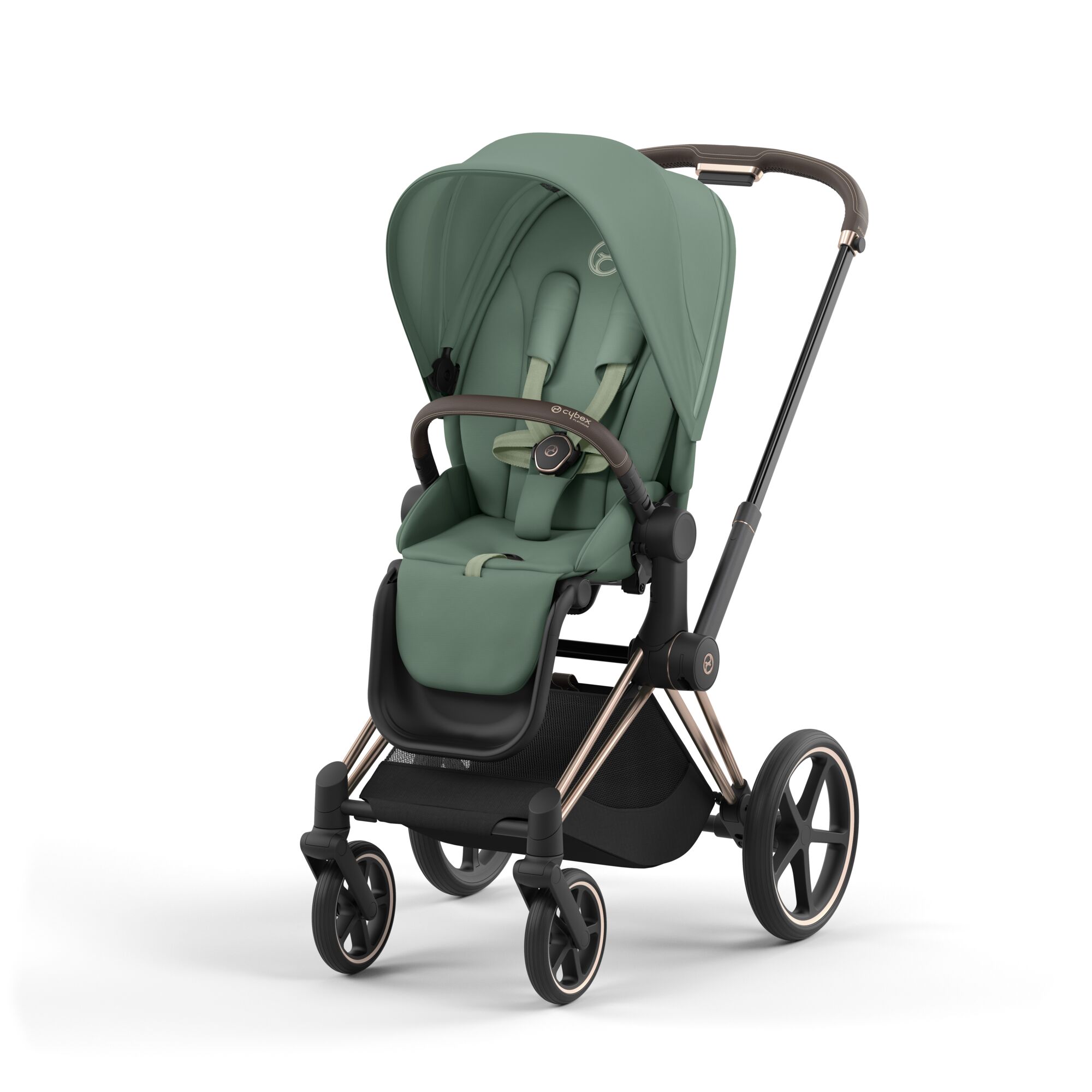 Коляска 2в1 Cybex Priam IV Rosegold зеленый - фото 2