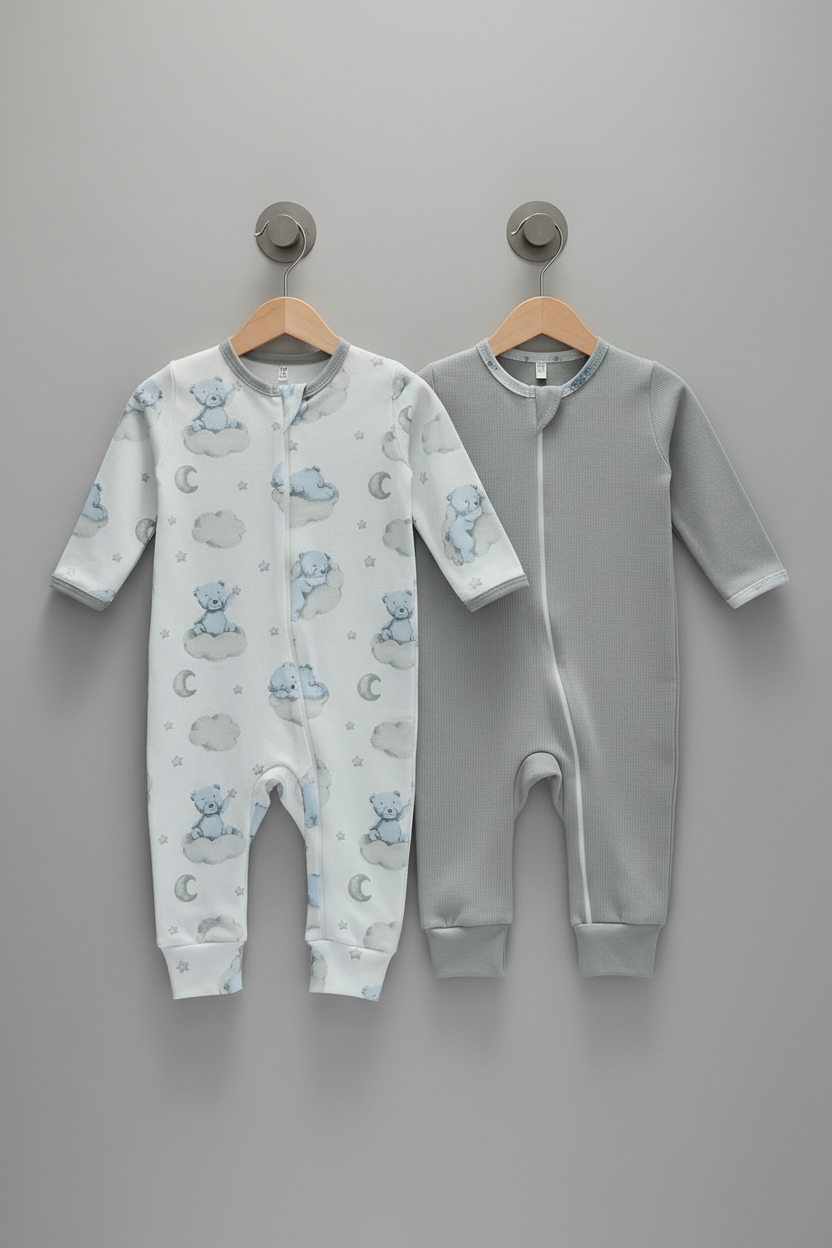 Комбинезон 2 шт Bunnyphant Т125-2/серый - фото 1