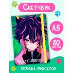 Блокнот Проф-Пресс Скетчбук А5 Аниме. Девочка-кошка 80 л.