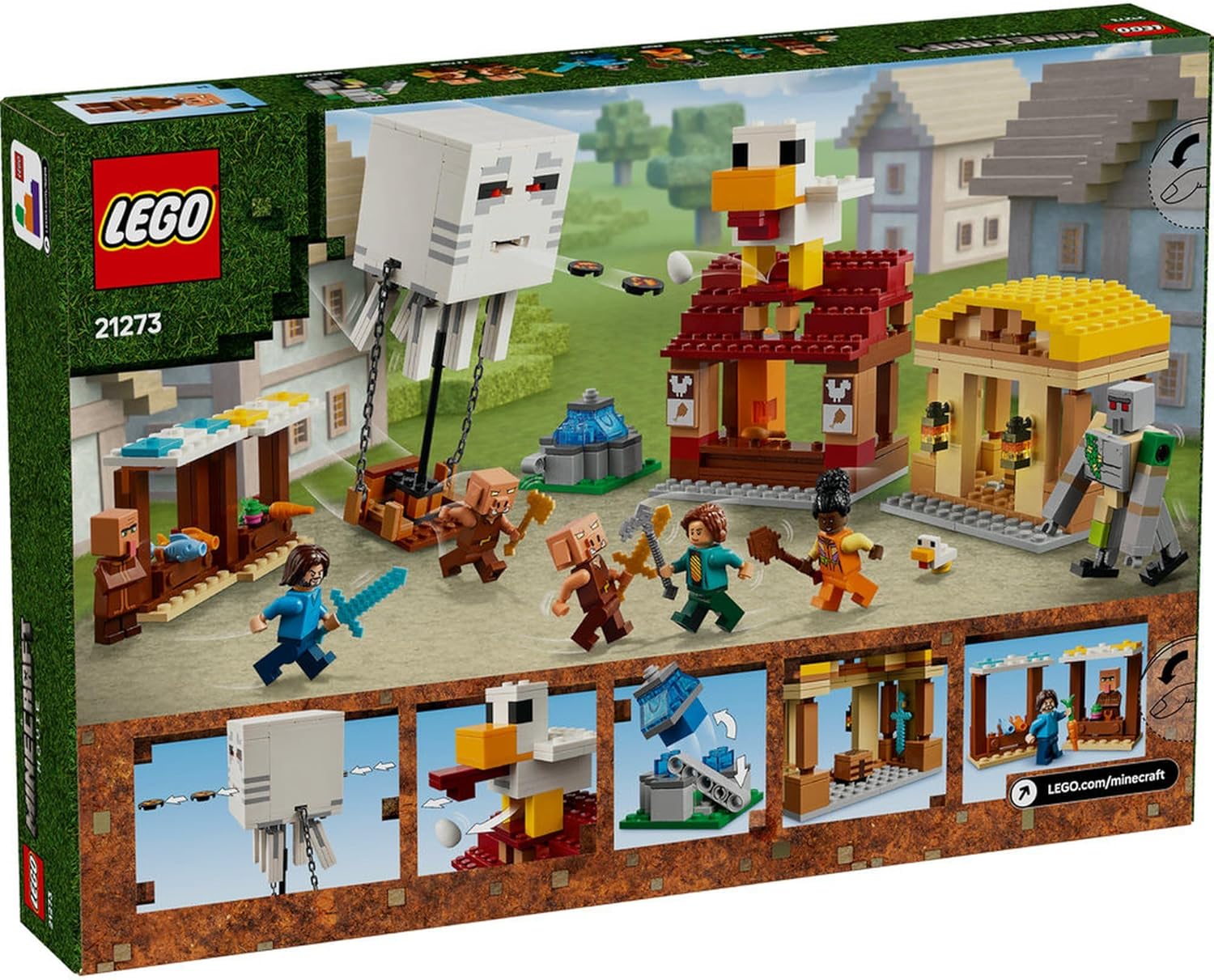 Конструктор LEGO Minecraft Нападение на деревню блочный - фото 7
