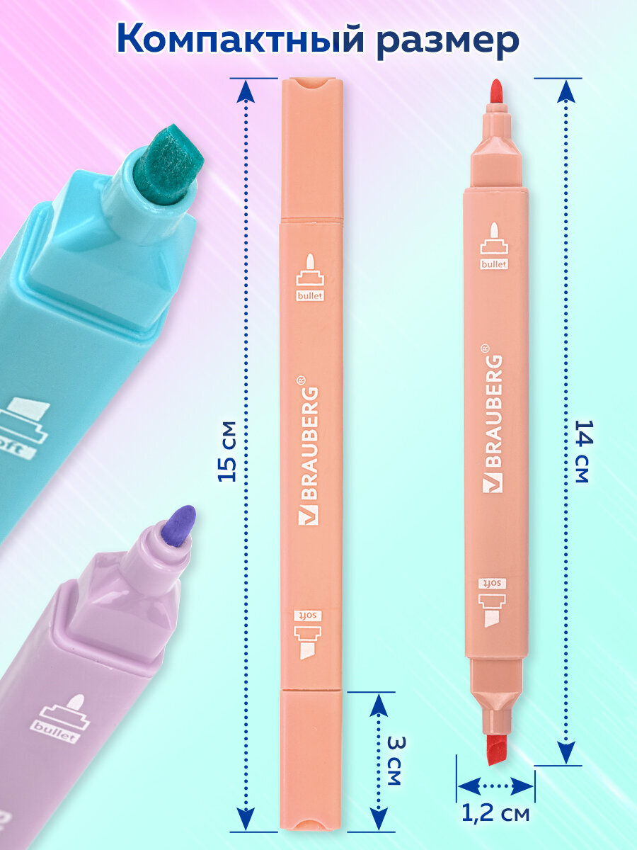 Текстовыделители Brauberg 6 шт. - фото 5