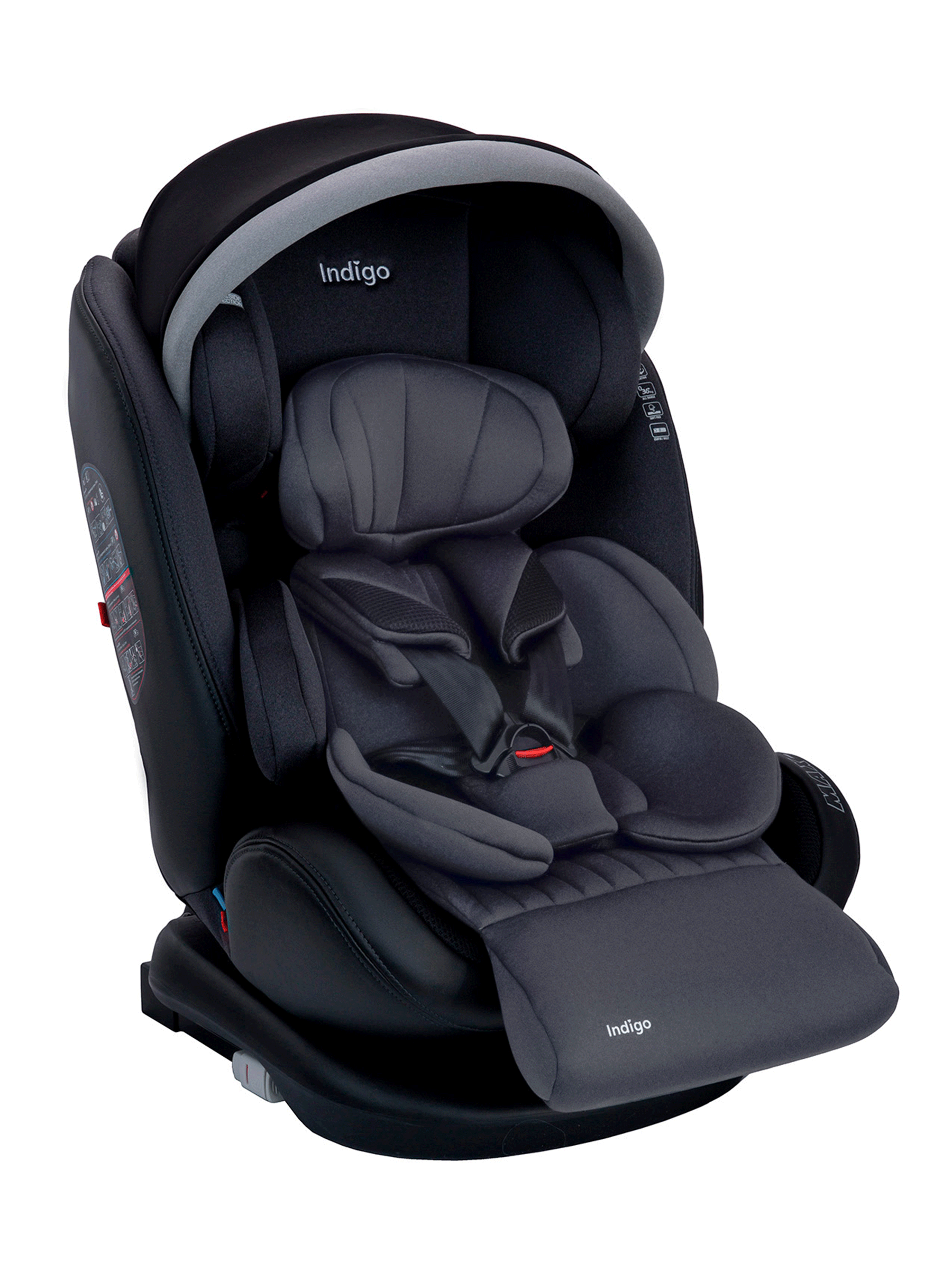 Автокресло Indigo MAX-X графит Isofix 0+/1/2/3 (0-36 кг) серый - фото 12