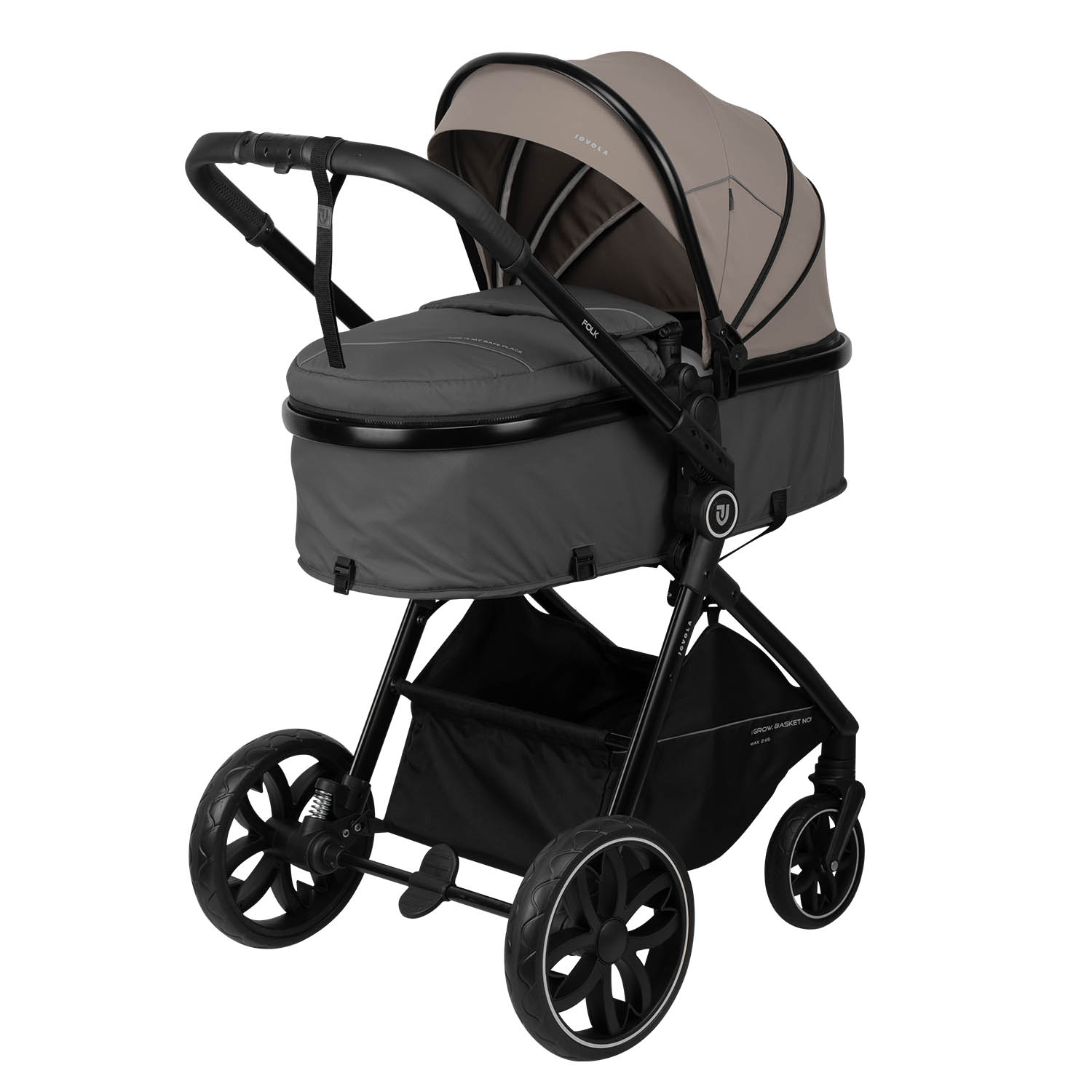 Коляска трансформер JOVOLA Folk 2в1 бежевый - фото 11