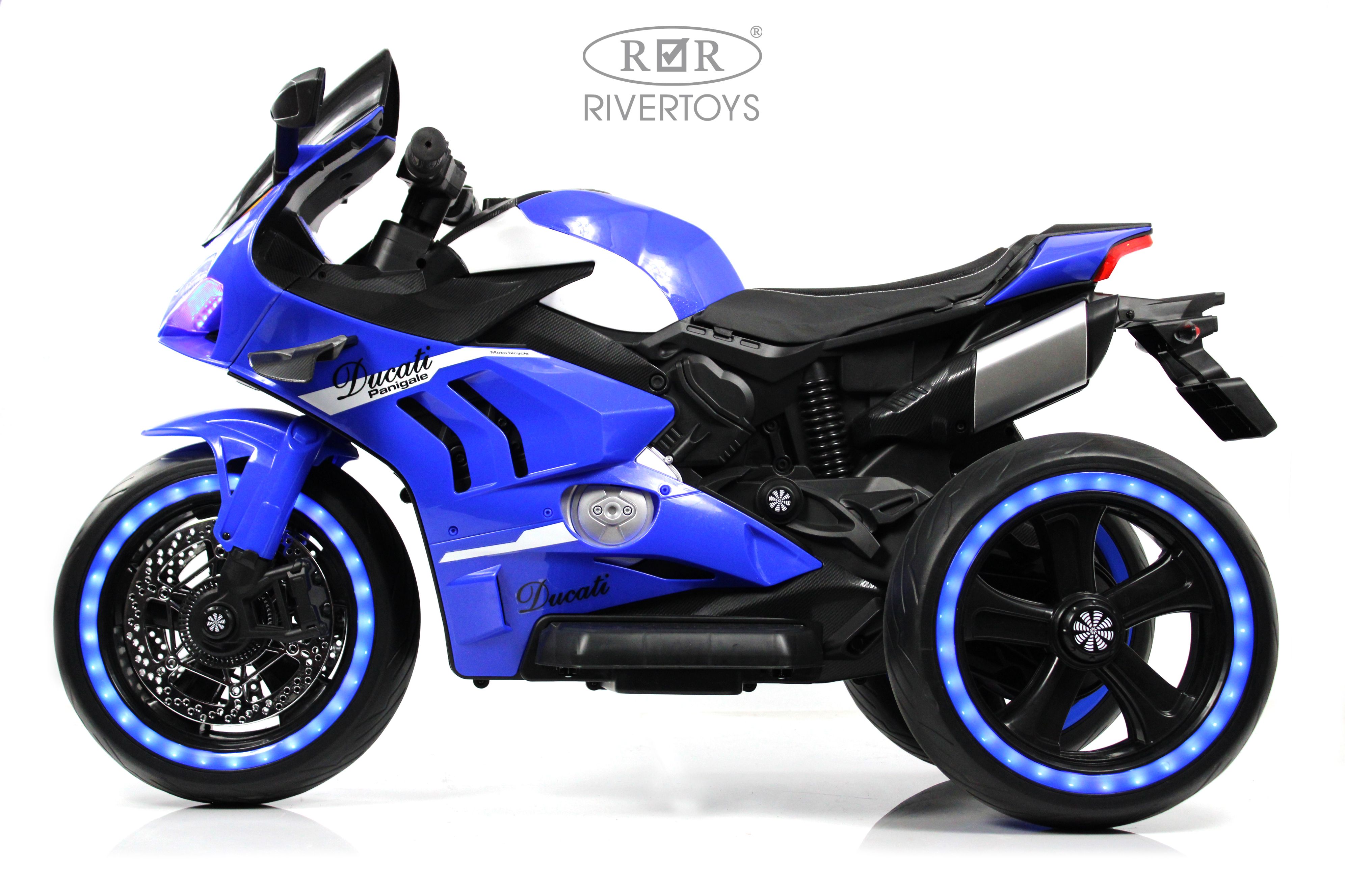 Электромотоцикл RIVERTOYS М777БХ-BLUE - фото 10