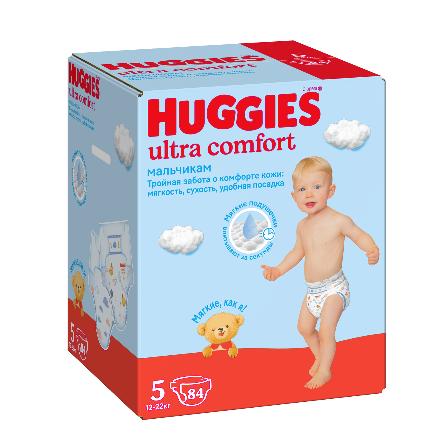 Подгузники Huggies Ultra Comfort для мальчиков 5 (12-22 кг) 84 шт. - фото 2
