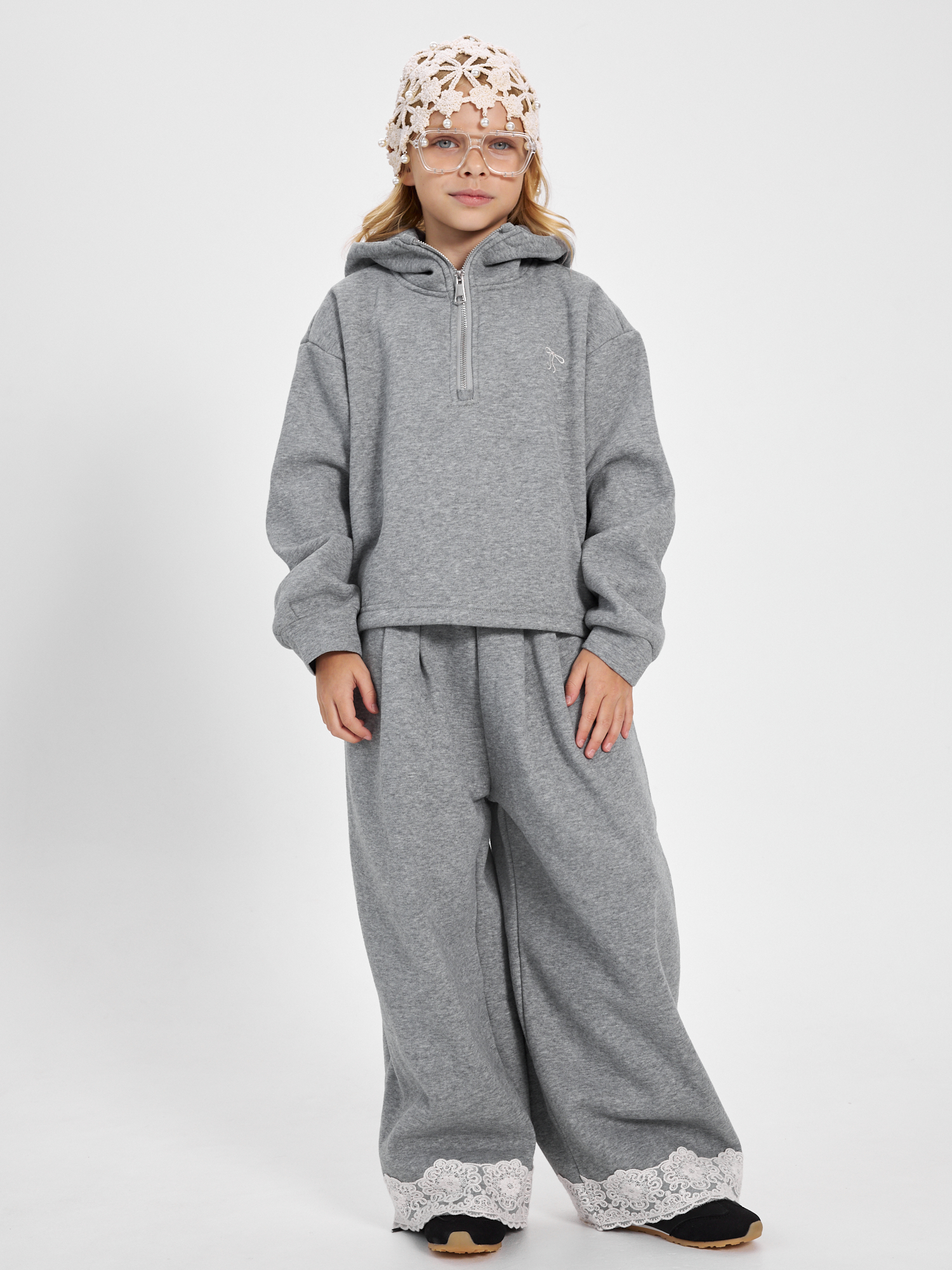 Худи и брюки Crimea Baby LACE_grey - фото 1