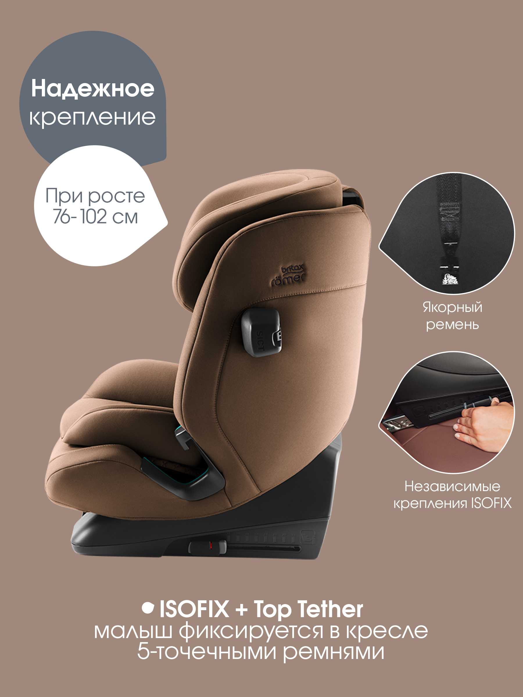 Автокресло Britax Roemer Advansafix Pro Lux Isofix 1/2/3 (9-36 кг) коричневый - фото 11