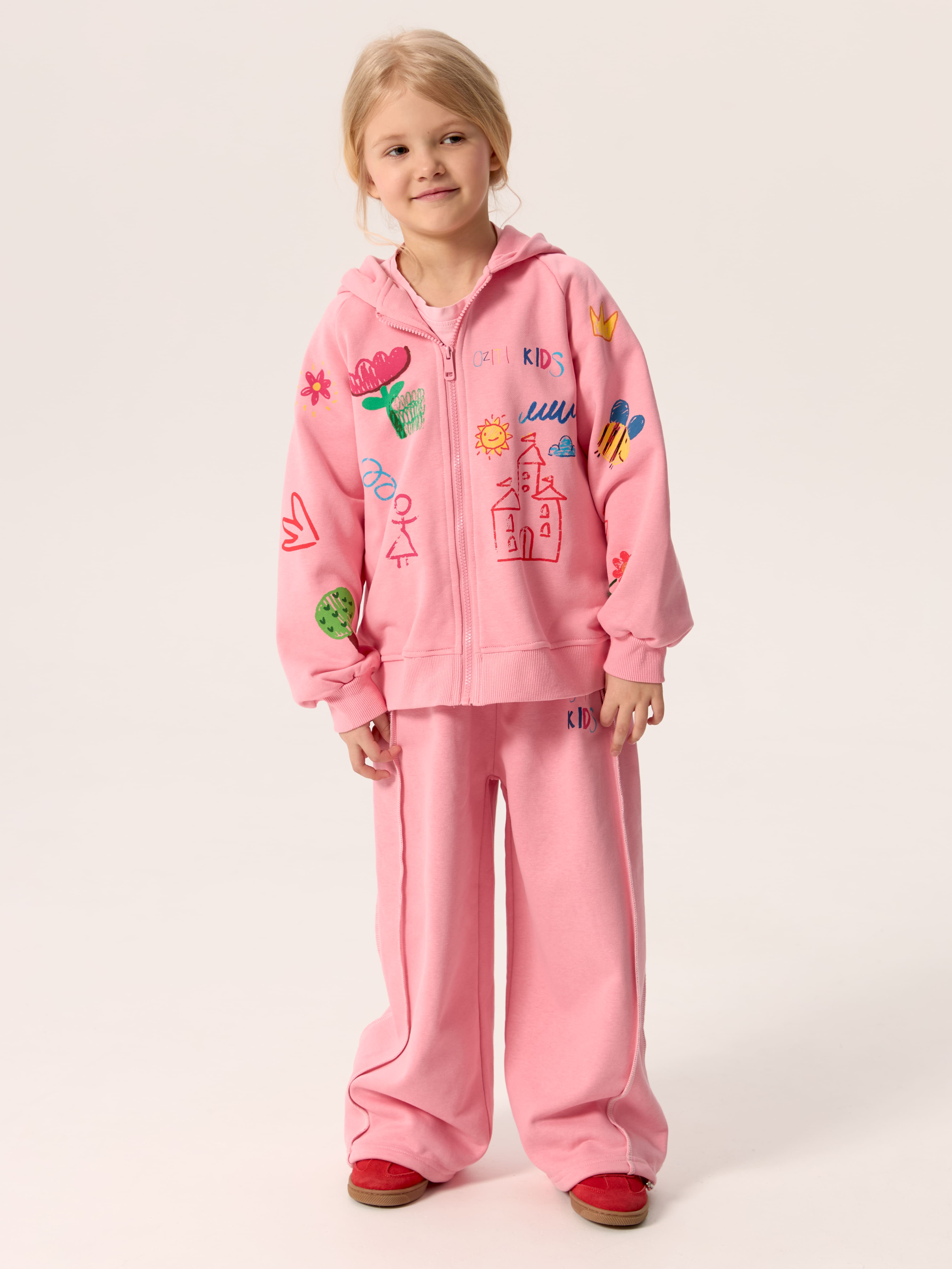 Брюки OZITI KIDS ok010267/розовый - фото 3
