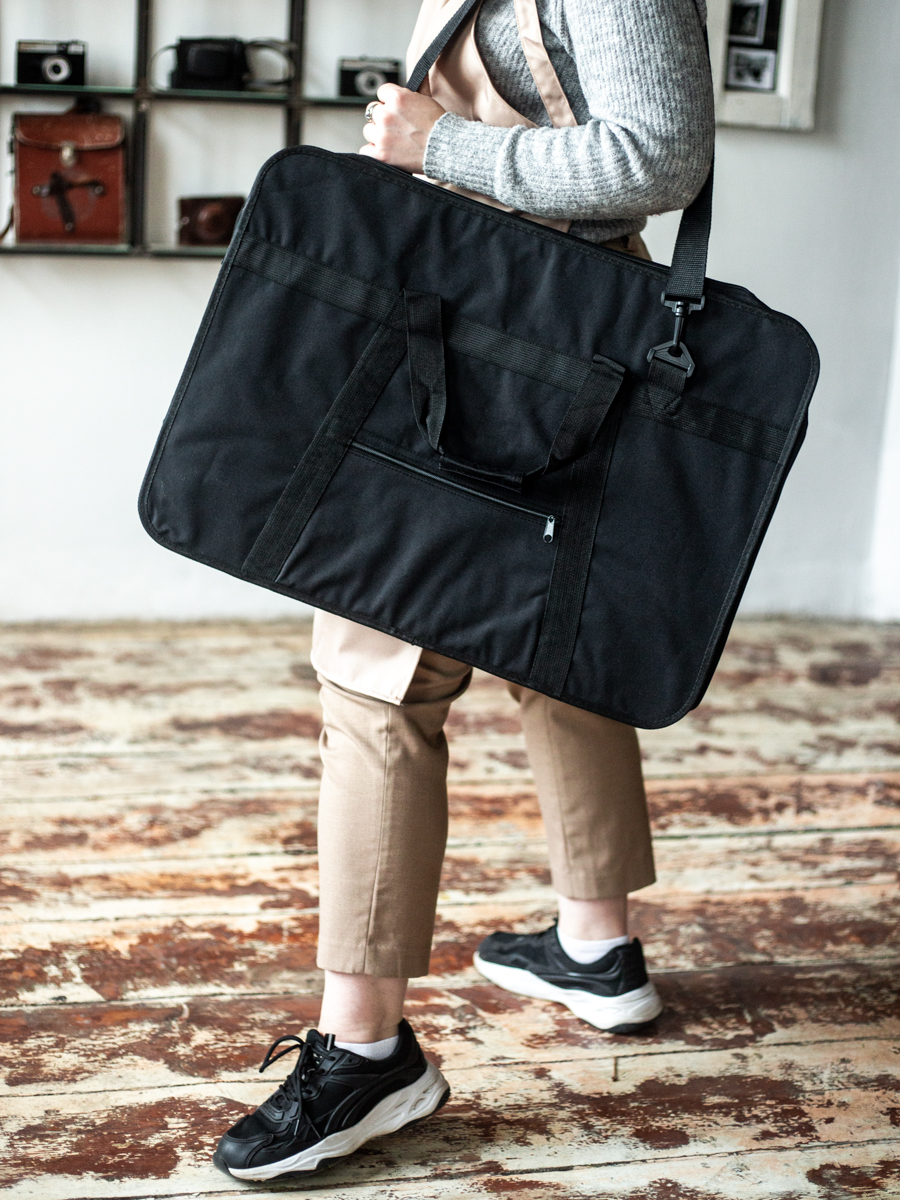 Сумка-портфолио Малевичъ для работ А2 с карманом черная - фото 6