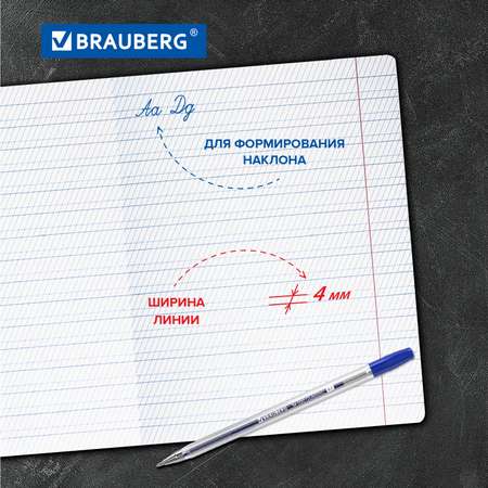 Тетрадь Brauberg косая линейка 12 лист. 20 шт.