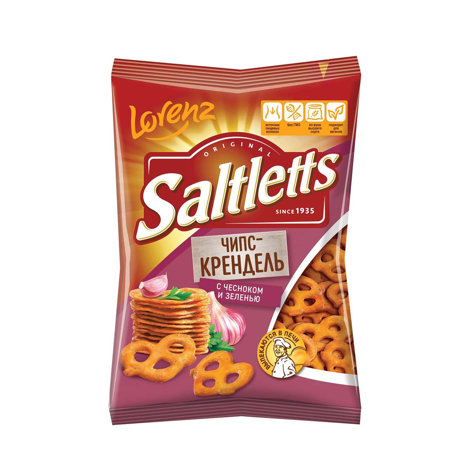 Хлебцы Lorenz Чеснок-зелень 70 г - фото 1