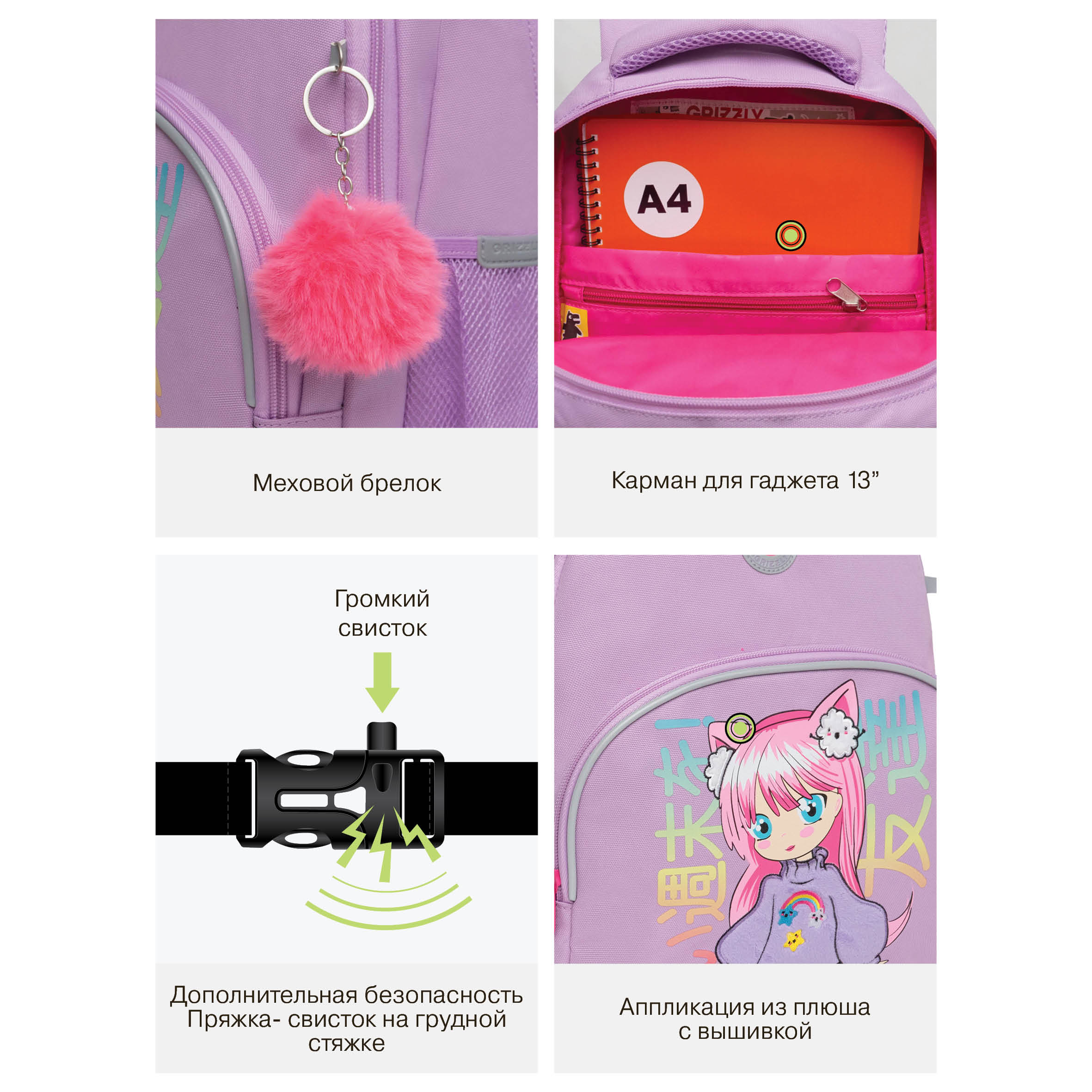 Рюкзак Grizzly для девочки - фото 12