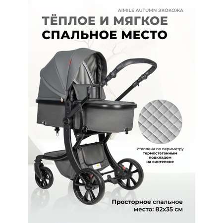 Коляска трансформер Aimile Original Autumn серый