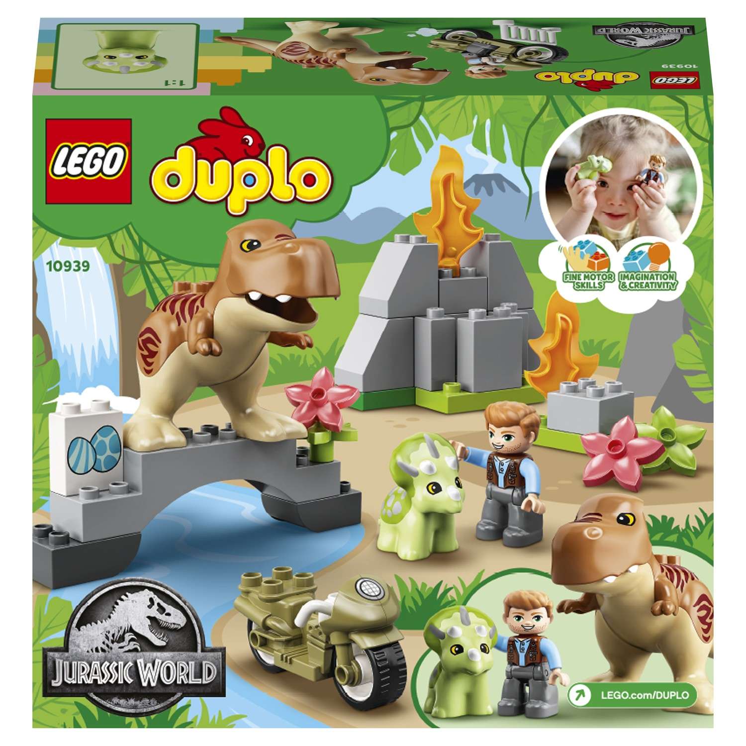 Конструктор LEGO Jurassic World Побег: Тираннозавр Трицератопс блочный - фото 3