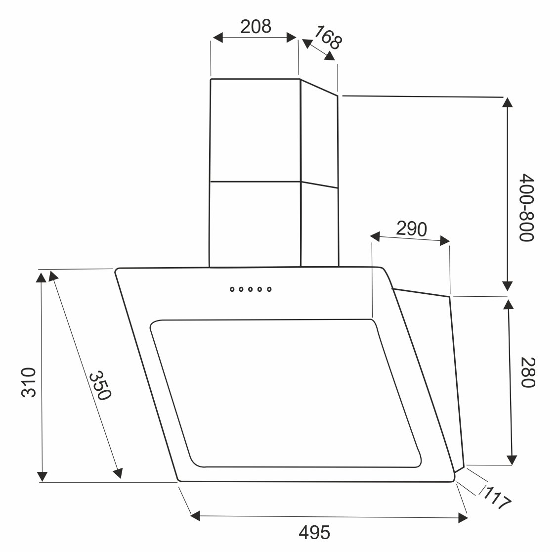 Вытяжка кухонная EXITEQ EX-1025 white - фото 3