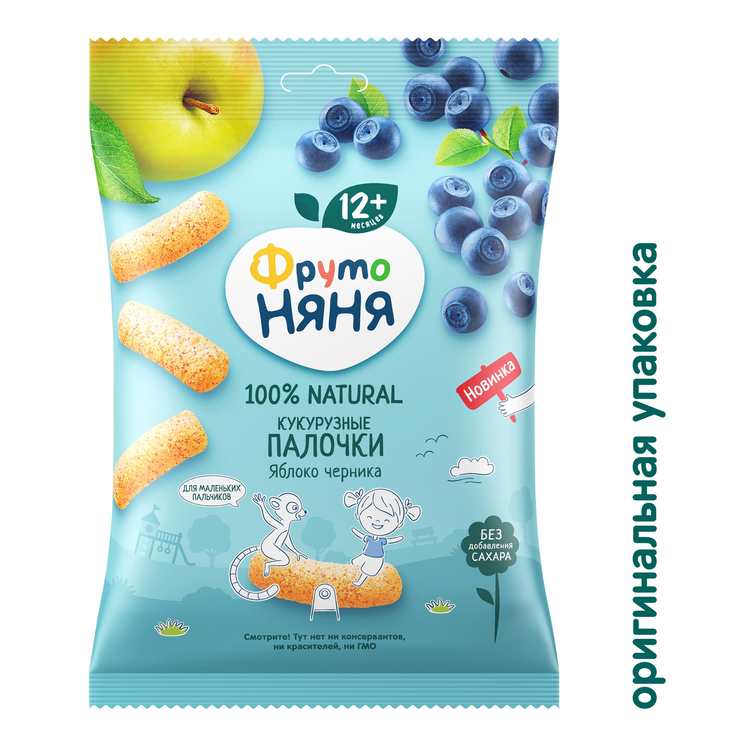 Кукурузные палочки ФрутоНяня яблоко-черника с 12 мес 20 г - фото 2