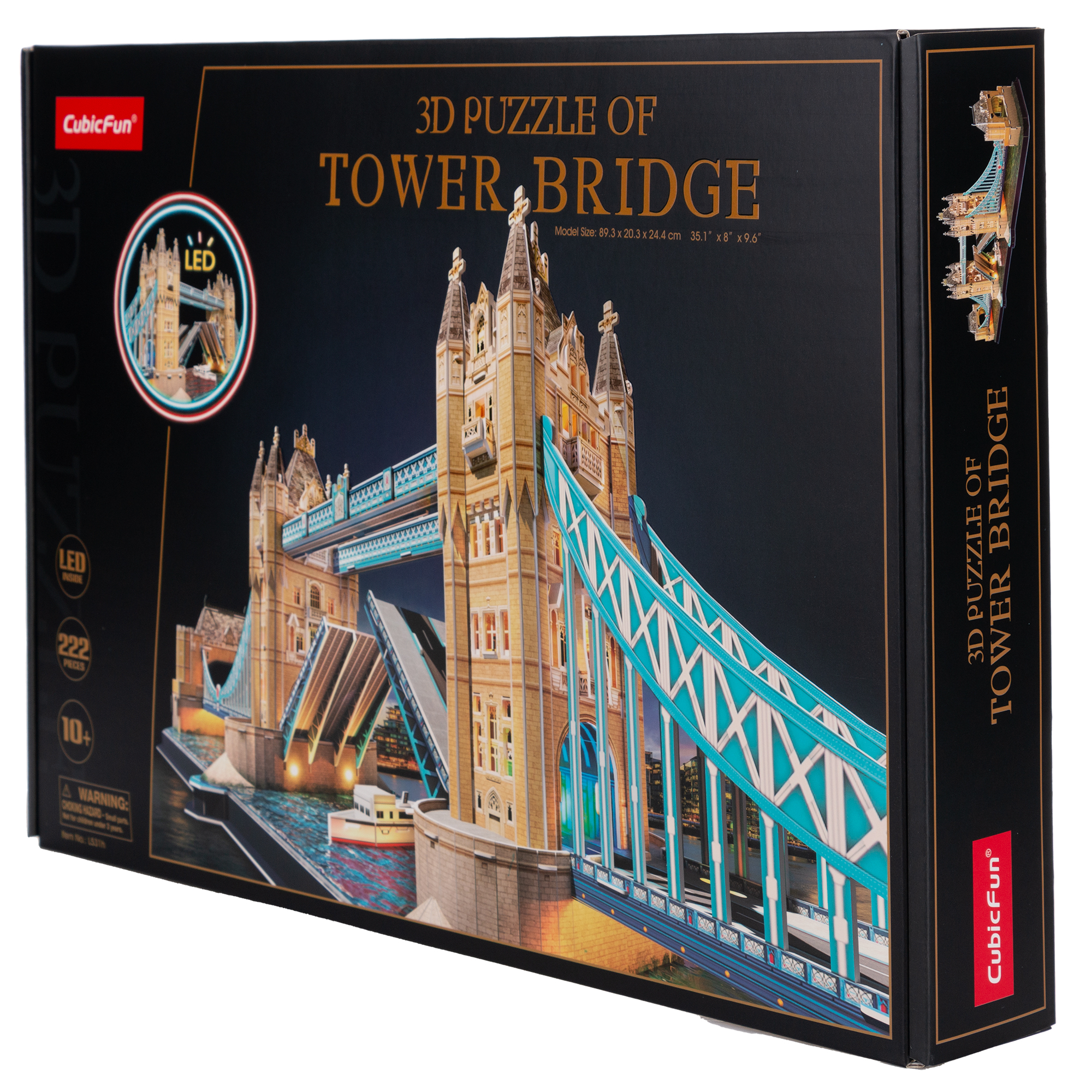 Пазл CubicFun Тауэрский мост 222 детали LED 3D - фото 4