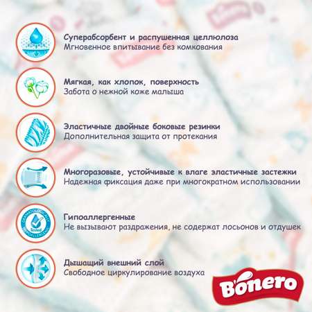 Подгузники BONERO 1 50 шт.