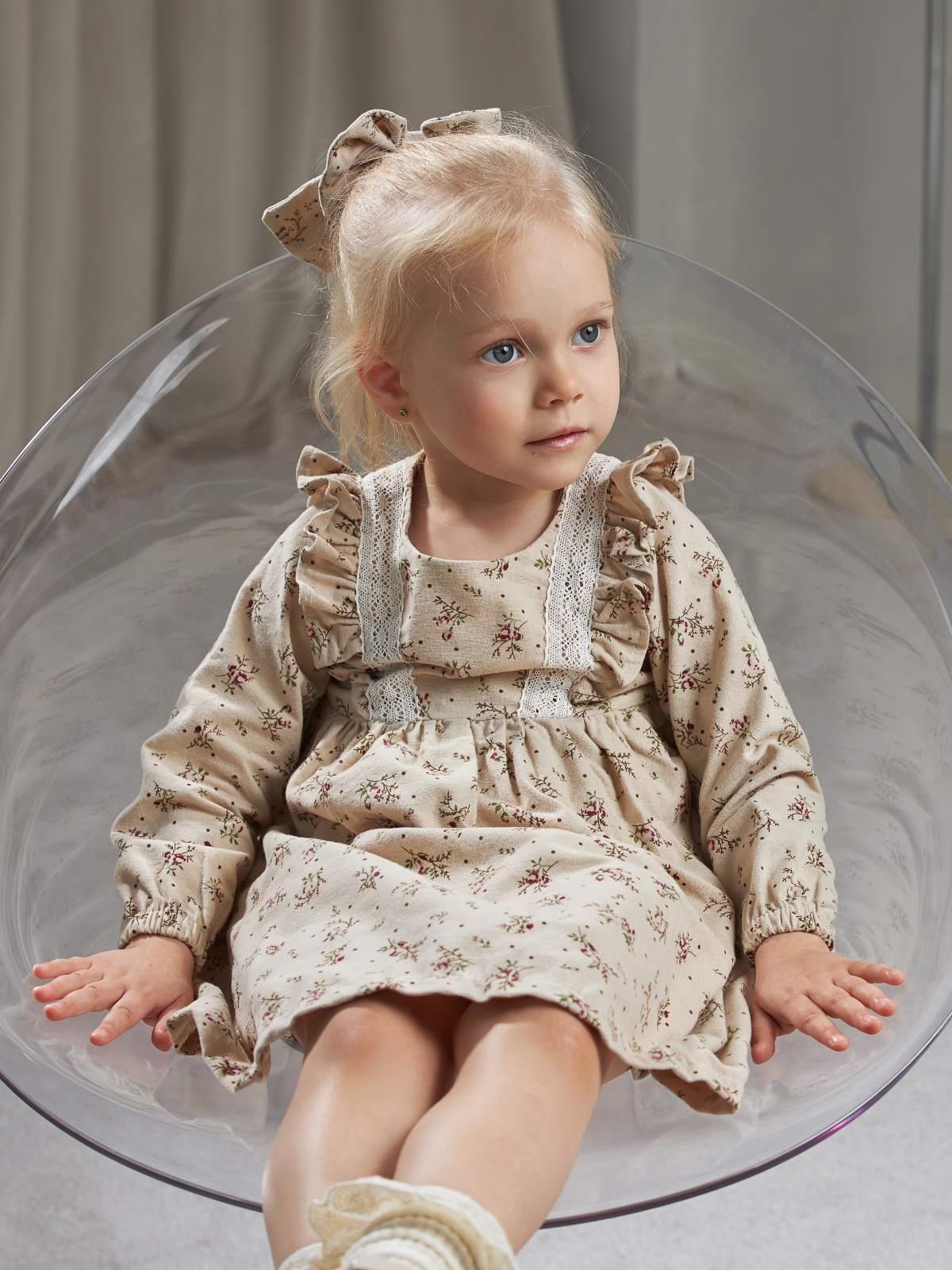 Платье MOUN платье_фланель/кружево_букет/беж - фото 18