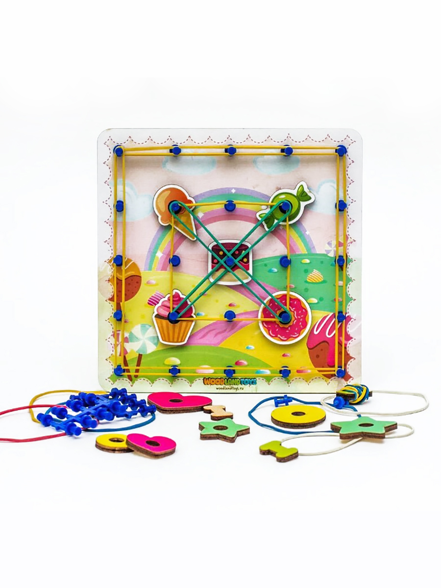 Игрушка WOODLANDTOYS бизиборд Геоборд Сладости - фото 1