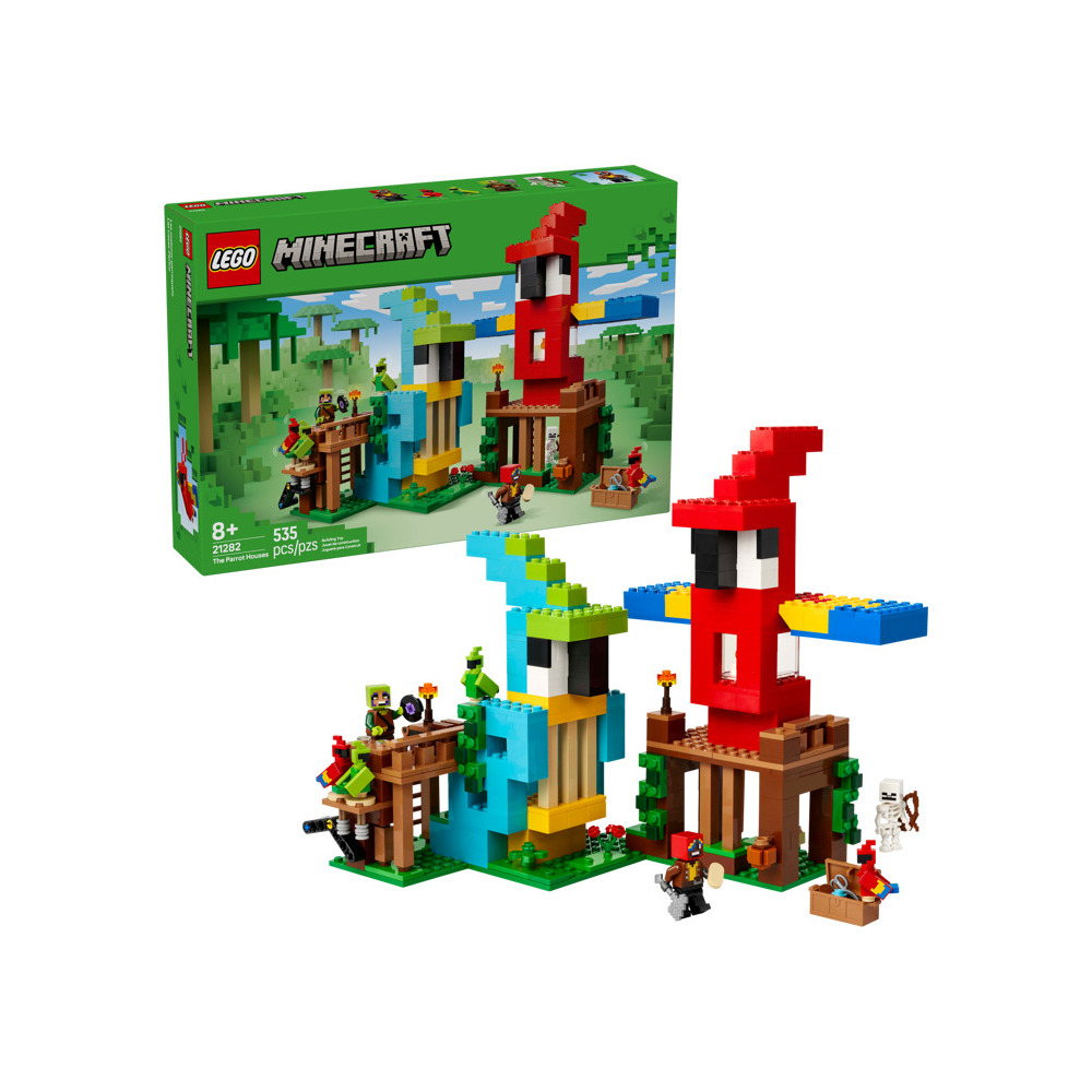 Изображение товара Конструктор LEGO Minecraft Домики для попугаев 21282 с минифигурками и аксессуарами