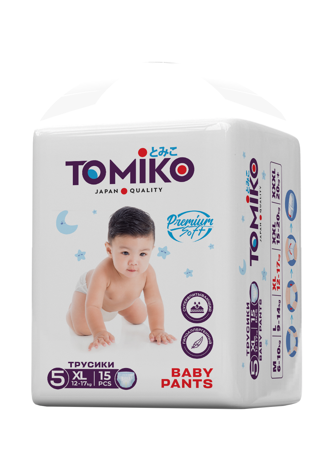Трусики Tomiko XL (12-17кг) 15 шт. - фото 1