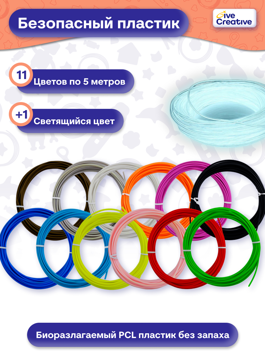 3D ручка Give Creative беспроводная с набором - фото 4