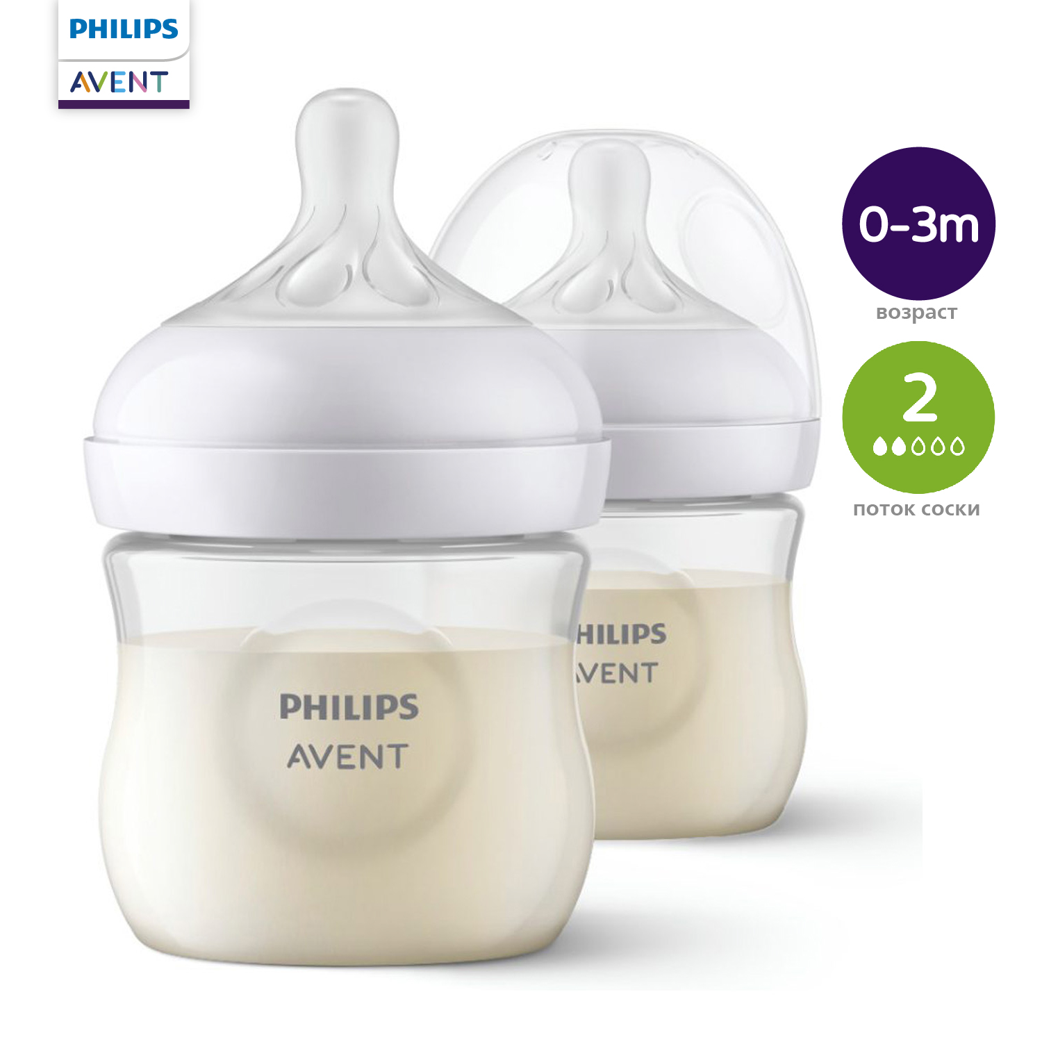 Бутылочка Philips Avent Natural 125 мл 2 шт. - фото 1