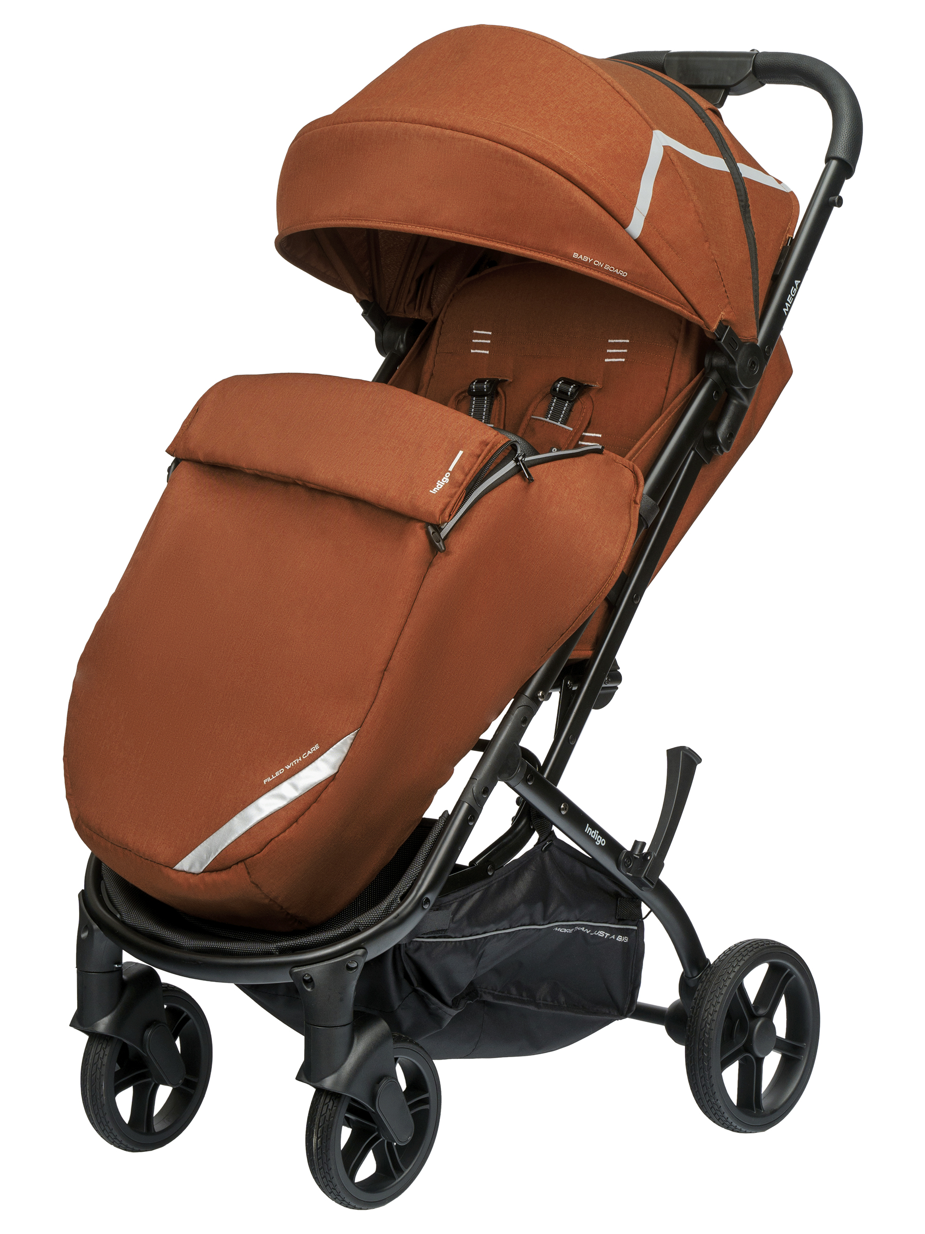 Коляска прогулочная Indigo Mega терракот - фото 11