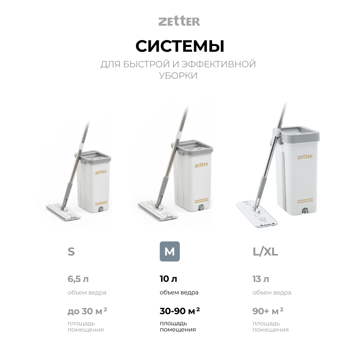 Система для уборки Zetter L 13 л 1 насадка - фото 4